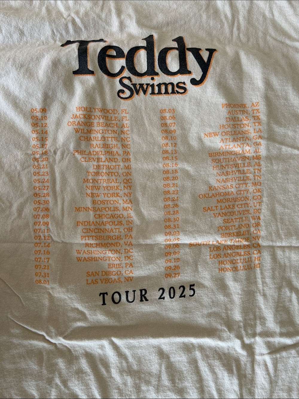 Graphic Short Sleeve Tee - Cream with Orange Accents - Picture 4 of 5